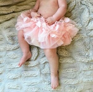 Pink Floral Baby Tutu and Headband Set